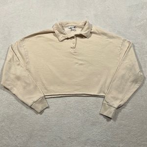 TopShop cropped collar fleece pullover. Size 8-10